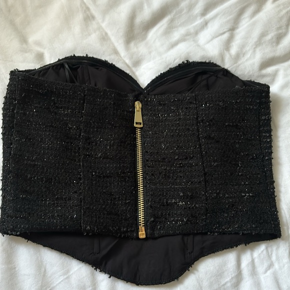 Tweed Sweetheart Neckline Corset Tube Top - Picture 4 of 5